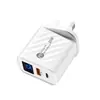 Carregador de Celular com Display Digital AC e Padrão Diagonal Grande, Cabeça de Carregamento 1PD+1USB, Adaptador de Energia 5V2A12W, Padrão Europeu e Americano