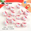 Pulsera de Cuadrados Rojos a Cuadros de Cachorro de Manzana Dibujos Animados con Cuentas Material Cadena para Teléfono Móvil Llavero Colgante