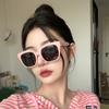 Gafas de Sol Cuadradas Rosa Suave para Mujer, Gafas Populares de Gama Alta 2024 Gafas Nuevas para Mujer con Rostros Grandes y Aspecto Adelgazante-