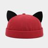 Chapéu de Chão com Orelhas de Gato Criativas Moda Simples Placa Leve Chapéu para Homens e Mulheres Personalizado Tendência Compras Fofo Chapéu Melão Chapéu Tendência