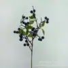 Fruta Artificial de Mirtilo com Haste Curta, Flor Artificial para Decoração de Sala de Estar em Casa, Arranjo Floral de Casamento e Peça de Exibição