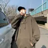 Sudadera con capucha de diseño de marca moderna estilo americano para hombre, nueva sudadera con capucha informal holgada de color liso de moda 2026 ropa para hombre