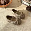 Zapatos Planos de Encaje Estilo Pastoral para Niñas 2026 Primavera Nuevos Retro Suela Suave Corte Bajo Tejidos Mocasines de Princesa