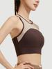 Sujetador Deportivo de Contraste de Color Estilo Nuevo Transfronterizo con Espalda Cruzada y Tirantes Fijos para Fitness y Yoga