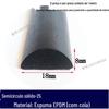 Largura 18/20/25/30mmTipo D semicírculo tira de vedação autoadesiva EPDM espuma fiação chassis de água portas e janelas do gabinete