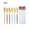 Talheres Ocidentais Portugueses de Aço Inoxidável Transfronteiriços Faca de Bife Garfo Colher Colher para Misturar Café para Shoppings e Supermercados 6 Peças