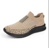 Tênis casual tecelagem flyknit masculino sola macia respirável macio tênis de corrida um pedal sapatos de coco comércio exterior cross-border tênis atacado