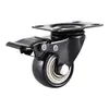 Ruedas de Diamante Dorado de PVC Ligeras Silenciosas Ruedas para Muebles con Frenos Ruedas Universales 1.5/ 2 pulgadas Poleas para Carrito de Mano