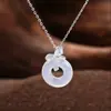 Xinqi Joias Novo Estilo Chinês Pingente da Paz Colar para Mulheres, Luxo Leve Moda de Alta Qualidade Estilo Étnico Folha de Ginkgo Ágata Corrente para Clavícula