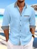 Camisa casual de playa de manga larga para hombre con diseño de rayas y doble hebilla, superventas de AliExpress, europea y americana