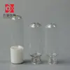 Botella de vidrio transparente con fondo redondo y forma de bulbo de 5 ml con tapa de rosca para líquido de esencia, materiales de embalaje cosmético al por mayor y personalización
