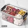 Bote Sellado con División Caja de Almacenamiento para Té Aromático Bote de Grano Grueso de Grado Alimenticio Bote de Almacenamiento para Artículos Secos Bote de Almacenamiento Cuadrado Transparente con Tapa