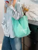 Bolso de Hombro Patchwork Menta Fresca Mambo Bolso Tote de Gran Capacidad Simple Doble Uso Doble Pan Primavera y Verano Nuevo
