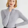 Novedades transfronterizas de otoño e invierno: suéter de cuello alto ajustado para mujer, elegante capa base de manga larga y top de punto ajustado