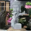 Decoración de Sala de Té con Flores para Jardinería Estilo Chino, Adorno para Acuario Sakyamuni, Figura de Buda para Entrada del Hogar