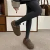 Zapatos Mary Jane de Algodón Peludo para Mujer 2025 Otoño e Invierno Nuevo Ropa de Exterior de Una Sola Pierna Completamente Cubiertos Suela Suave Antideslizantes Zapatos Peludos