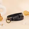 Cinto Fino de Couro Genuíno de Primeira Camada para Mulheres, Cinto Decorativo Versátil para Vestido, Acessório de Cinto Pequeno de Couro Trançado, Em Estoque Atacado