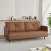 Sofá pequeño para apartamento, sala de estar moderna minimalista, sofá de línea recta de cuero para sala de estar, sofá para recepción de oficina