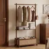 Cabideiro, cabide de chão para quarto, uso doméstico, feito de bambu velho, cabideiro móvel, cabideiro simples, suporte de roupas para interior
