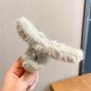 Presilha de Cabelo de Pelúcia Estilo Ins Coreano para Mulheres na Parte de Trás da Cabeça Outono e Inverno Presilha de Agarre Grande Presilha de Cabelo Vermelha da Internet Presilha de Tubarão Adulto Elegante