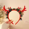 Pinza para el Cabello de Reno Navideño para Mujer Pinza para el Cabello de Fiesta Festiva Accesorio para el Peinado Accesorios de Disfraz Cosplay Lindo Doble Pinza Accesorios para el Cabello