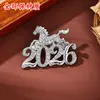 Broche Año del Caballo, Pin de Solapa de Lujo de Gama Alta para Mujer, Elegante Accesorio de Broche de Caballo del Zodiaco