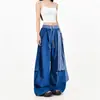 Comercio Exterior Transfronterizo Retro Americano Pantalones de Sable Decorativos con Abertura Lateral para Mujer Verano Nuevos Holgados Versátiles de Pierna Ancha Pantalones Largos Hasta el Suelo