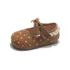 Zapatos de princesa para niña, zapatos para niños pequeños de estilo coreano con suela blanda, zapatos de primavera transpirables para niños pequeños, zapatos de lunares para bebés de un año
