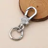Chaveiro de Liga de Zinco Pingente de Chaveiro de Carro com Flor Cravejada de Diamantes Fecho de Mola, Unissex, Não Desbota