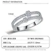 Anillo de Plata S925 de Doble Capa Hexagonal con Moissanita para Mujer Banda Delgada Anillo Apilable Transmisión en Vivo Joyería Transfronteriza Fuente de Fábrica
