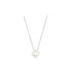 Encuentro Afortunado Collar de Trébol de Cuatro Hojas de Plata S925 para Mujer, Cadena para Clavícula con Colgante de Flor de Concha Blanca de Lujo Ligero, Regalo de San Valentín