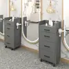 Gabinete de Herramientas para Salón de Belleza Mesa Espejo para Salón de Peluquería Gabinete con Cajones Gabinete de Almacenamiento de Madera para Cortar el Cabello Gabinete de Trabajo para Barbería