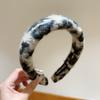 Outono e inverno novo high-end sensato faixa de cabeça de pelo de cordeiro leopardo moda alta craniana superior faixa de cabeça feminina pelúcia all-match outgoing faixa de cabeça