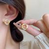 Aretes Coreanos de Pendientes Geométricos Cuadrados Huecos Elegantes con Incrustaciones de Diamantes para Mujer