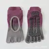 Calcetines de Yoga de Cinco Dedos con Espalda Abierta para Primavera y Verano, Calcetines Antideslizantes para Fitness Indoor de Pilates con Agarre en Toda la Planta del Pie