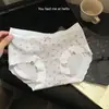 Estilo Coreano Estilo Ins Floral Cinza Roupa Íntima Feminina Cintura Média Algodão Puro Virilha Meninas Sem Costura Algodão com Fio Roupa Íntima Feminina