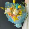 Flores com tule brilhante e forro, buquê sonhador de Dia dos Namorados DIY feito à mão, materiais de jardinagem para flores frescas de organza
