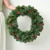 Decoraciones de Navidad, Corona de Navidad, Bayas Rojas, Piñas, Hojas de Pino, Corona, Decoraciones para Colgar en la Puerta Principal, Decoraciones de Pared