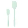 Espátula para Crema de Repostería Lista para Usar Rascador Único para Pasteles Herramienta de Repostería Rascador de Silicona Integrado Brocha para Aceite Juego de 3 Piezas