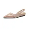 Sandalias Cerradas por Delante sin Talón Estilo Hada Suave Estilo Francés, Nuevo Modelo Primavera/Verano, Adecuadas para Combinar con Vestidos, Zapatos Elegantes Estilo Francés de Punta y Corte Bajo