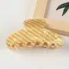 Pinza de Tiburón de Colores Caramelo con Rayas Degradadas, Pasador, Pinza para el Cabello, Accesorio Grande para el Cabello Elegante y Versátil para Mujeres