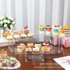 Soporte de Exhibición Acrílico de Venta Caliente Transfronterizo Soporte para Cupcakes Juego de Tres Piezas Bandeja para Exhibición de Postres Soporte de Exhibición para Buffet