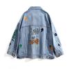 Jaqueta Jeans Feminina Jiajun Outono e Inverno Novo Modelo Bordado Pesado, Solta Estilo Coreano Moderna Plus Size, Tamanho Extra Grande