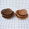 Cesta Tecida de Rattan Sintético Cesta de Armazenamento Flor de Ameixa com Tampa para Prato de Degustação Buffet Conservação Fresca À Prova de Poeira Tampa Transparente Cesta de Frutas e Legumes
