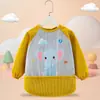 Babero de terciopelo de cristal para bebé, impermeable, antidesgaste, con bolsillo de arroz, para otoño e invierno, delantal para madre y bebé.