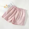 Shorts de Pijama de Algodão Puro para Casal para Mulheres, Shorts de Algodão Lavado, Shorts Finos de Praia de Verão para Homens, Calças de Casa Soltas de Tamanho Grande Que Podem Ser Usadas Fora