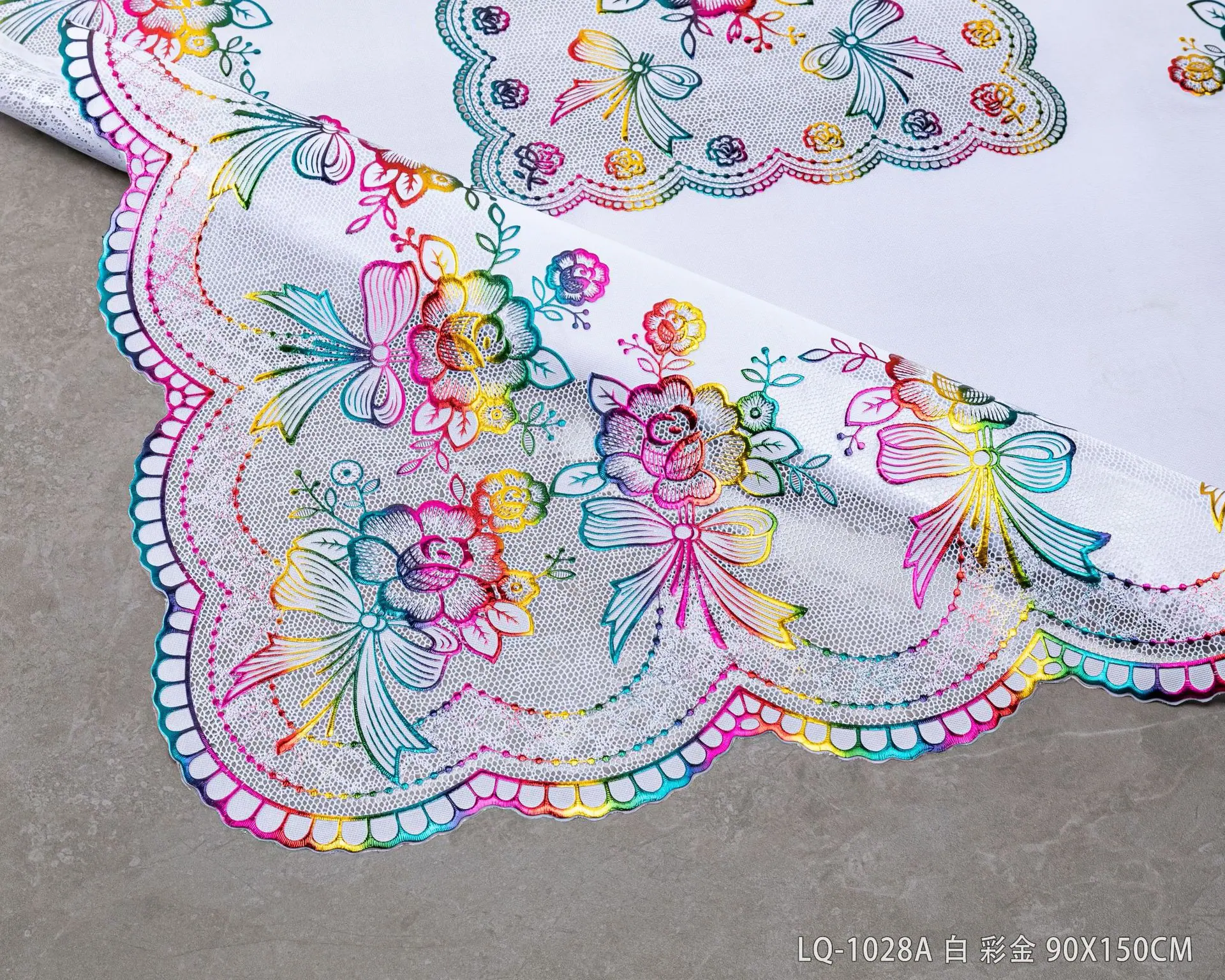 LQ-1028A 白 彩金 90X150CM (2)