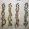 Simulación rosa pequeña ratán plástico flor de seda tubo techo decoración del hogar ratán flor artificial hoja verde flor de peonía tira