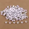 Fundo Branco Mais Contas de Letras Pretas 4*7MM Acrílico Contas de Letras Inglesas Oblatas Soltas Acessórios para Pulseira de Joias DIY