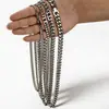 Amazon europeo y americano acero inoxidable 6-12MM acero de titanio cadena cubana de moda hip-hop collar cifrado pulsera de hombre venta al por mayor